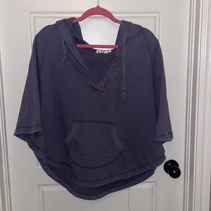 VS Avani Gray Poncho Pocket Half Sleeve Sweatshirt